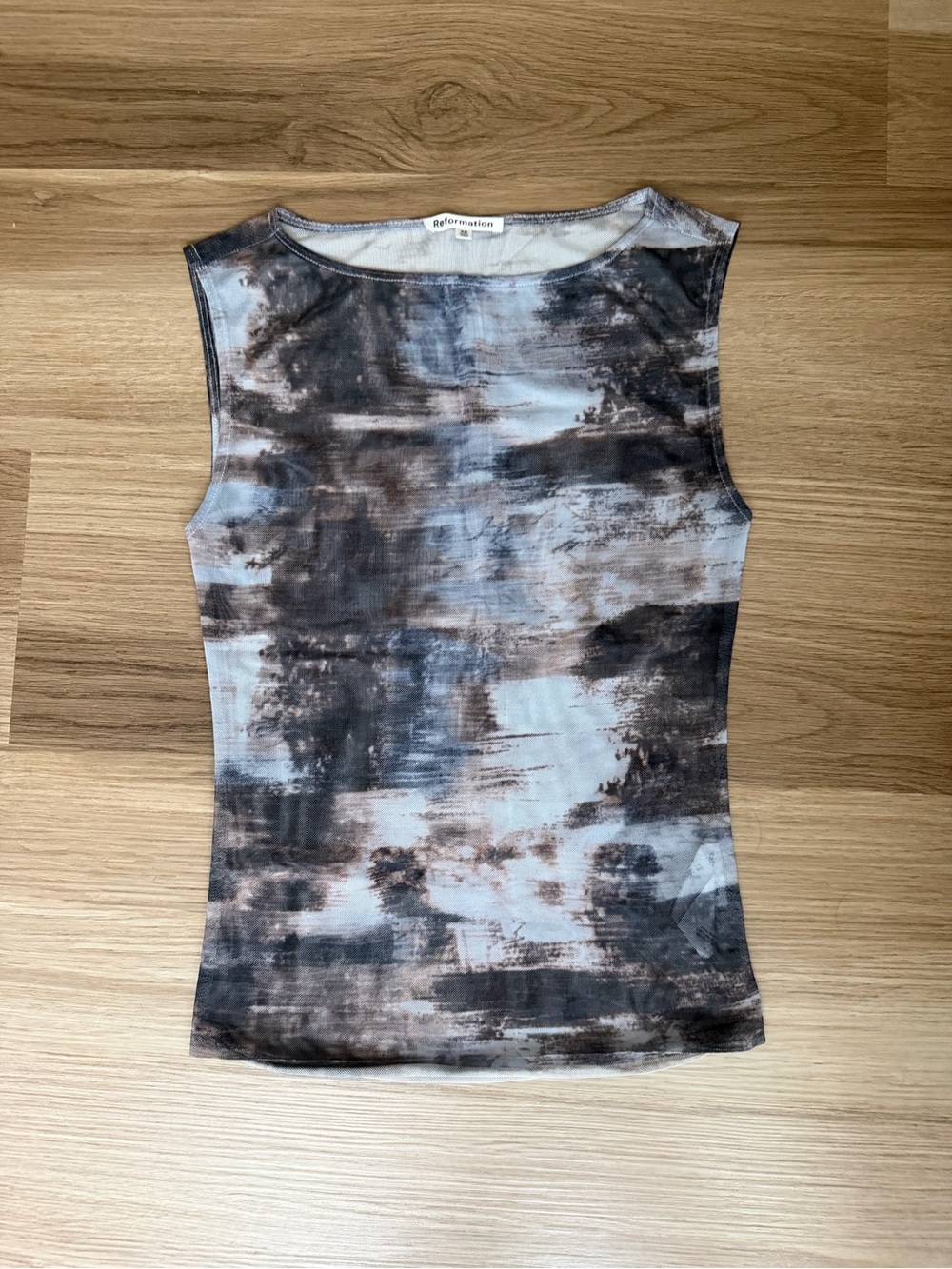 All Saints Brown and Black Sleeveless Crewneck Tank